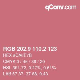 カラーコード: RGB 202.9 110.2 123 | qconv.com