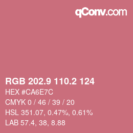 Color code: RGB 202.9 110.2 124 | qconv.com