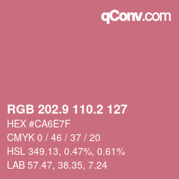 カラーコード: RGB 202.9 110.2 127 | qconv.com
