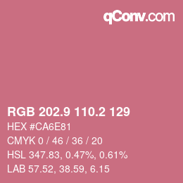 Color code: RGB 202.9 110.2 129 | qconv.com