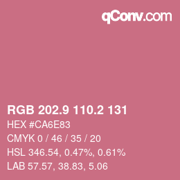 カラーコード: RGB 202.9 110.2 131 | qconv.com