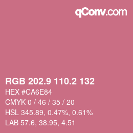 カラーコード: RGB 202.9 110.2 132 | qconv.com