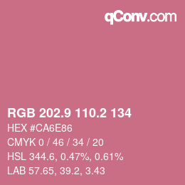 Color code: RGB 202.9 110.2 134 | qconv.com