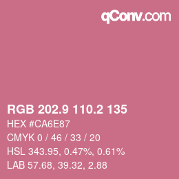 カラーコード: RGB 202.9 110.2 135 | qconv.com