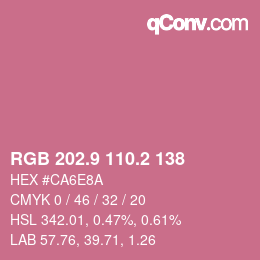 カラーコード: RGB 202.9 110.2 138 | qconv.com