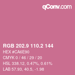 Color code: RGB 202.9 110.2 144 | qconv.com