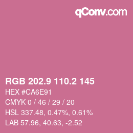 カラーコード: RGB 202.9 110.2 145 | qconv.com