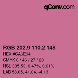 カラーコード: RGB 202.9 110.2 148 | qconv.com