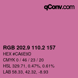 カラーコード: RGB 202.9 110.2 157 | qconv.com