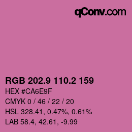 カラーコード: RGB 202.9 110.2 159 | qconv.com