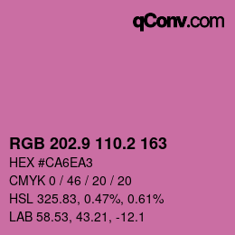 カラーコード: RGB 202.9 110.2 163 | qconv.com
