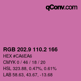 カラーコード: RGB 202.9 110.2 166 | qconv.com
