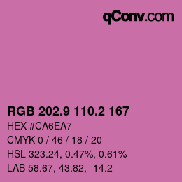 カラーコード: RGB 202.9 110.2 167 | qconv.com