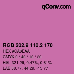 カラーコード: RGB 202.9 110.2 170 | qconv.com