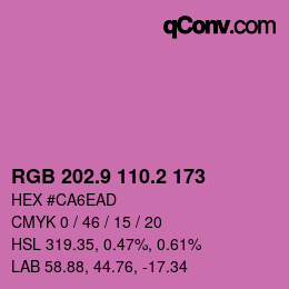 カラーコード: RGB 202.9 110.2 173 | qconv.com
