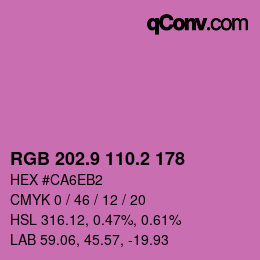 カラーコード: RGB 202.9 110.2 178 | qconv.com