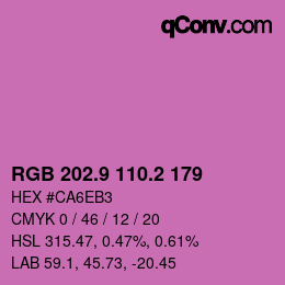 カラーコード: RGB 202.9 110.2 179 | qconv.com