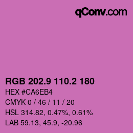 カラーコード: RGB 202.9 110.2 180 | qconv.com