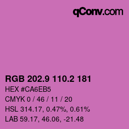 カラーコード: RGB 202.9 110.2 181 | qconv.com