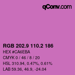 カラーコード: RGB 202.9 110.2 186 | qconv.com
