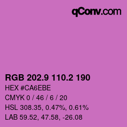カラーコード: RGB 202.9 110.2 190 | qconv.com