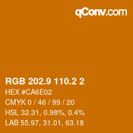 カラーコード: RGB 202.9 110.2 2 | qconv.com