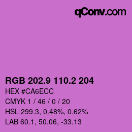 カラーコード: RGB 202.9 110.2 204 | qconv.com