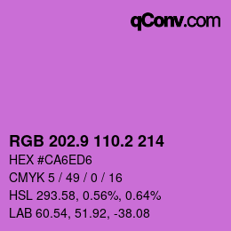 カラーコード: RGB 202.9 110.2 214 | qconv.com