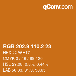 カラーコード: RGB 202.9 110.2 23 | qconv.com