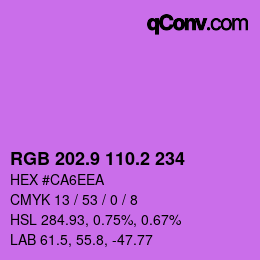 カラーコード: RGB 202.9 110.2 234 | qconv.com