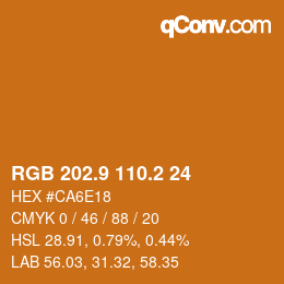 Color code: RGB 202.9 110.2 24 | qconv.com