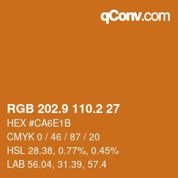 カラーコード: RGB 202.9 110.2 27 | qconv.com