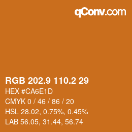 Color code: RGB 202.9 110.2 29 | qconv.com