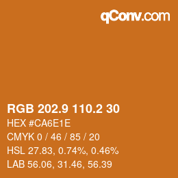カラーコード: RGB 202.9 110.2 30 | qconv.com