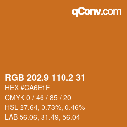 カラーコード: RGB 202.9 110.2 31 | qconv.com