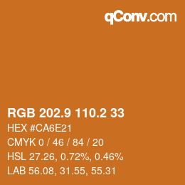 Color code: RGB 202.9 110.2 33 | qconv.com