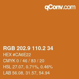 Color code: RGB 202.9 110.2 34 | qconv.com