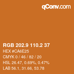 カラーコード: RGB 202.9 110.2 37 | qconv.com