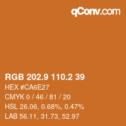 カラーコード: RGB 202.9 110.2 39 | qconv.com