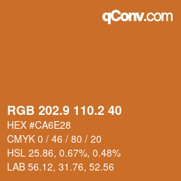 カラーコード: RGB 202.9 110.2 40 | qconv.com