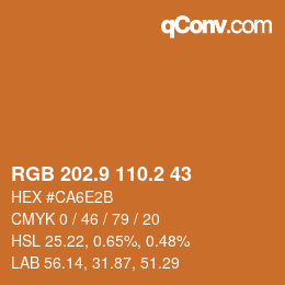 Color code: RGB 202.9 110.2 43 | qconv.com