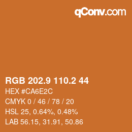 Color code: RGB 202.9 110.2 44 | qconv.com