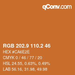 カラーコード: RGB 202.9 110.2 46 | qconv.com
