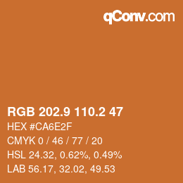 Color code: RGB 202.9 110.2 47 | qconv.com