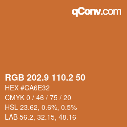 カラーコード: RGB 202.9 110.2 50 | qconv.com