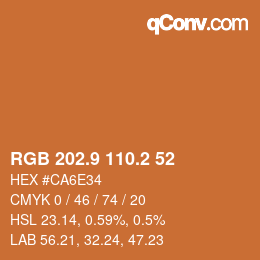 カラーコード: RGB 202.9 110.2 52 | qconv.com