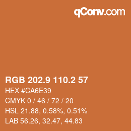 Color code: RGB 202.9 110.2 57 | qconv.com