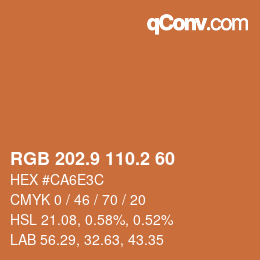 カラーコード: RGB 202.9 110.2 60 | qconv.com