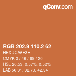 Farbcode: RGB 202.9 110.2 62 | qconv.com