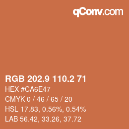 Color code: RGB 202.9 110.2 71 | qconv.com